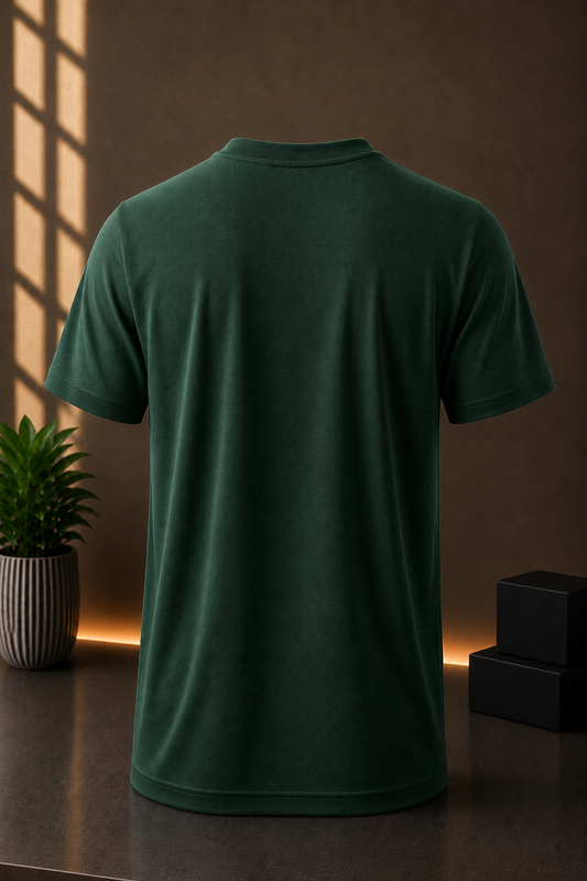 STAYBLANK - Dark Green DotKnit Dryfit Sports T-shirt