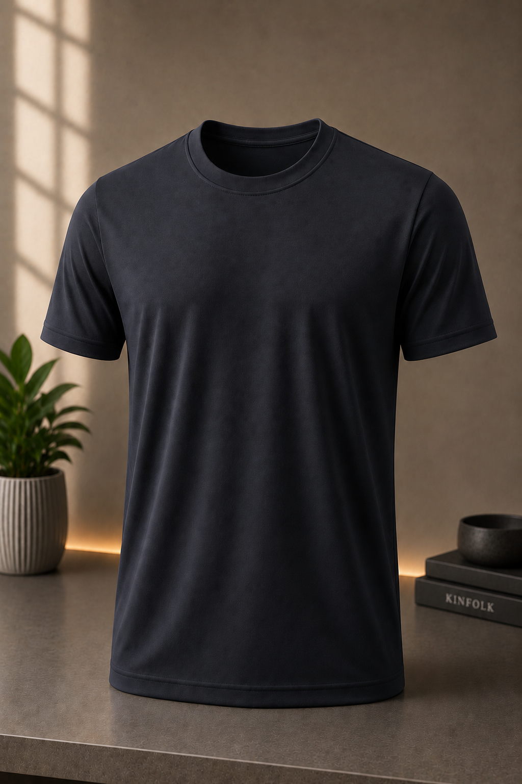 STAYBLANK - Black DotKnit Dryfit Sports T-shirt