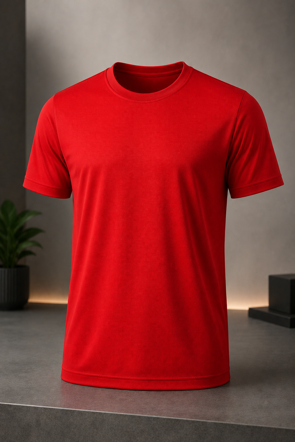 STAYBLANK - Crimson Red DotKnit Dryfit Sports T-shirt