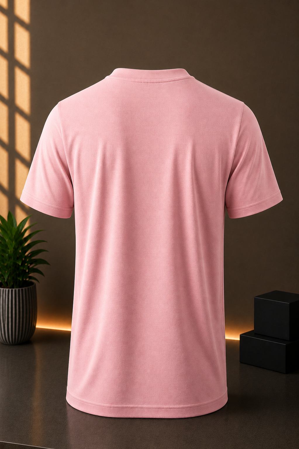 STAYBLANK - Baby Pink DotKnit Dryfit Sports T-shirt