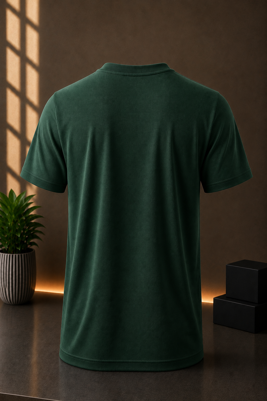 STAYBLANK - Dark Green DotKnit Dryfit Sports T-shirt
