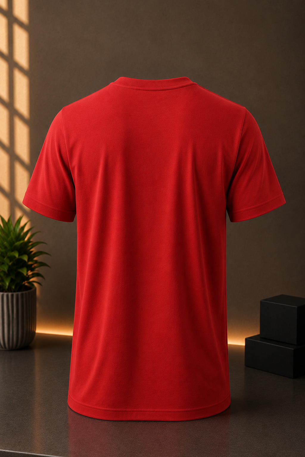 STAYBLANK - Crimson Red DotKnit Dryfit Sports T-shirt