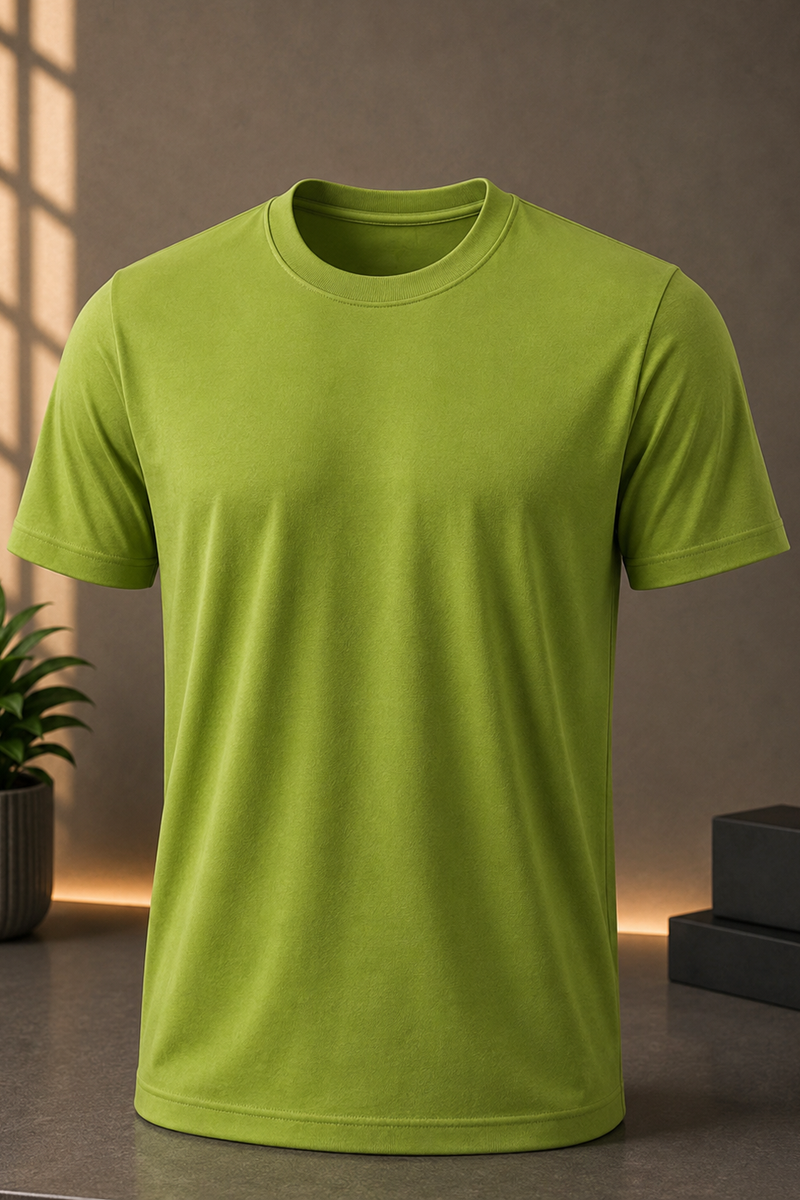 STAYBLANK - Sage Green DotKnit Dryfit Sports T-shirt