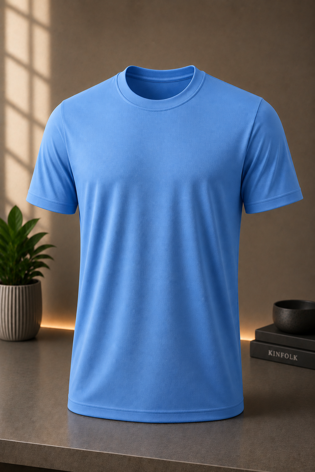 STAYBLANK - Light Blue DotKnit Dryfit Sports T-shirt