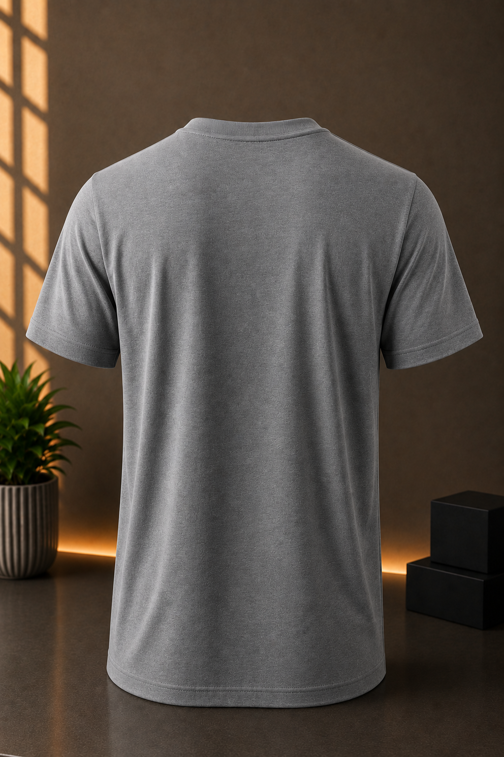 STAYBLANK - Grey DotKnit Dryfit Sports T-shirt